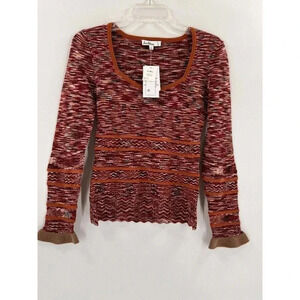 New W Tags Sam Edelman Women’s Cathy Sundried Tomato Round Neck Sweater Small